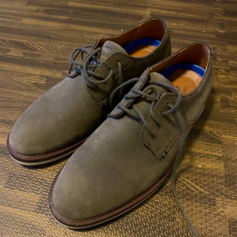 Clarks olive/grey shoes